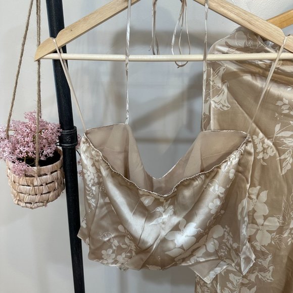 Reformation Beba 🕸Silk🕸 Two Piece | Sable 🎉SALE🎀 NEW - Picture 14 of 16